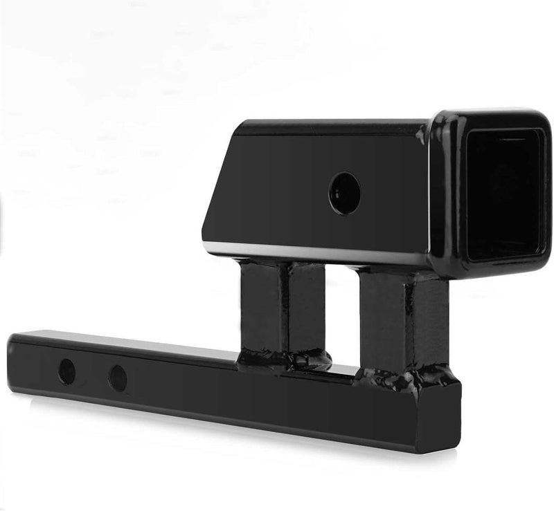 Geksion 1.25" to 2" Hitch Adapter Solid Shank, 4" Rise/Drop, 1.25" Extension with 2 Sets of Hitch Pins & Clips - Image 4