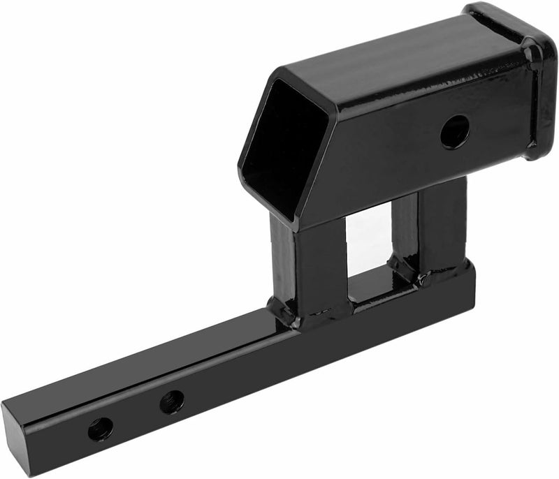 Geksion 1.25" to 2" Hitch Adapter Solid Shank, 4" Rise/Drop, 1.25" Extension with 2 Sets of Hitch Pins & Clips - Image 3