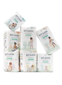 Kit & Kin KIT & KIN Eco Friendly Premium Baby Diapers | Flash Dry Disposable Diapers, Leak Protection Hypoallergenic Diaper Size 4, for Skin Protection Vegan Baby Diapers (Size 4 (pack of 10), Taped Diapers)  - Image 2