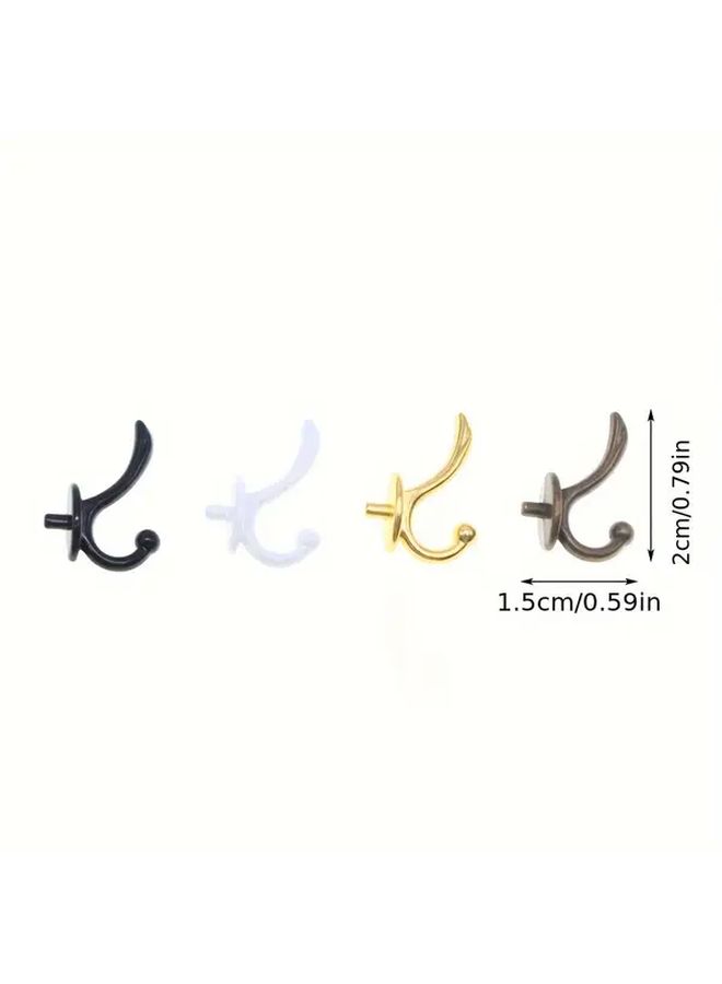3pcs White Dollhouse Miniature Metal Wall Hooks with Perforated Design - Image 2