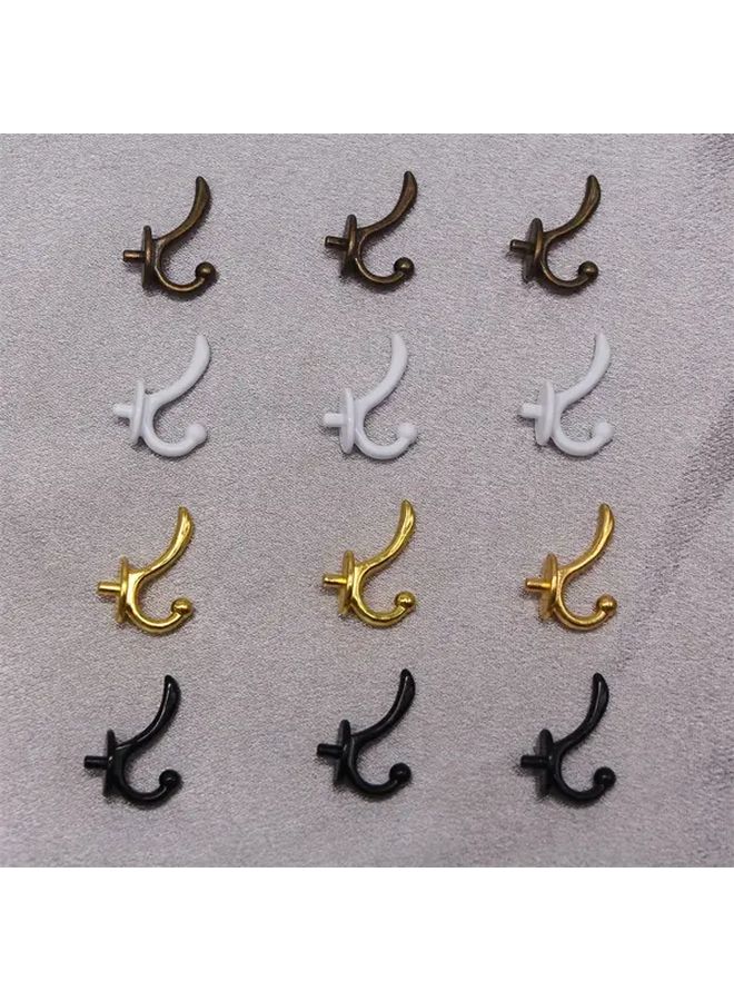 3pcs White Dollhouse Miniature Metal Wall Hooks with Perforated Design - Image 5