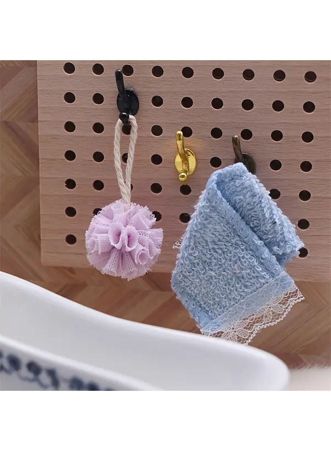 3pcs White Dollhouse Miniature Metal Wall Hooks with Perforated Design - Image 4