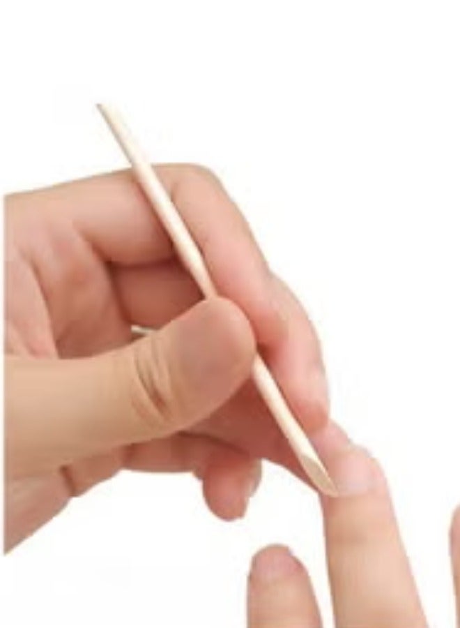 Wooden Nail Cuticle Remover Pusher Sticks - 100 Pieces - Image 2