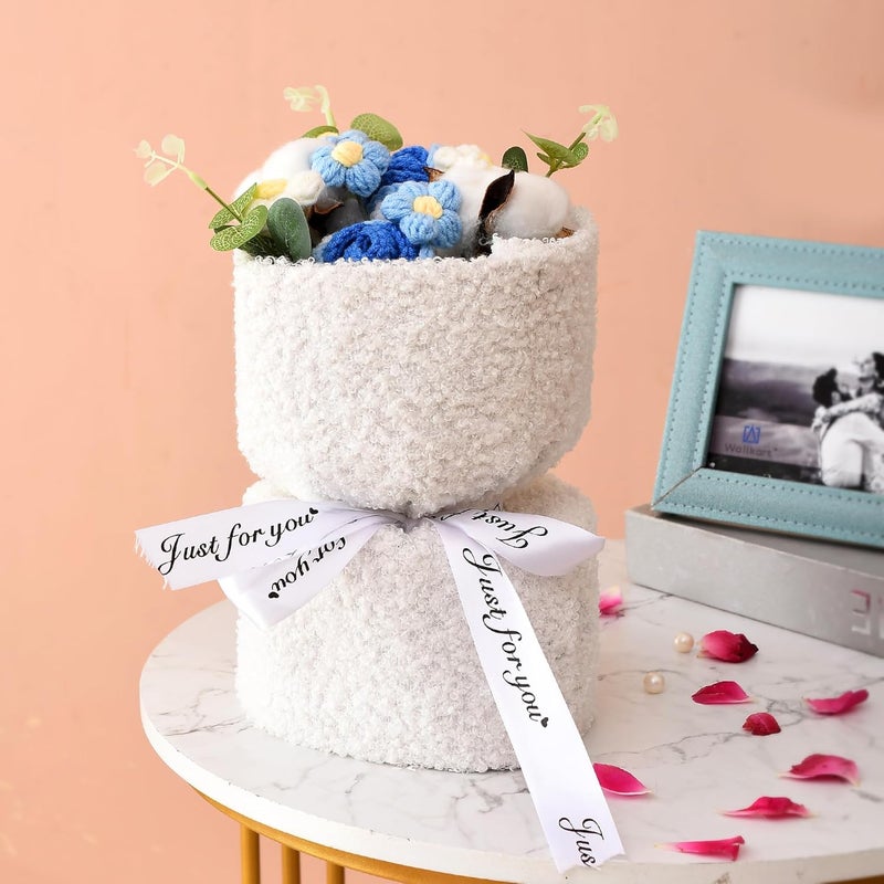 Xtore Handmade Crochet Knitted Bouquet for Weddings Birthdays Valentines Day Pack of 1 Multi - Image 2