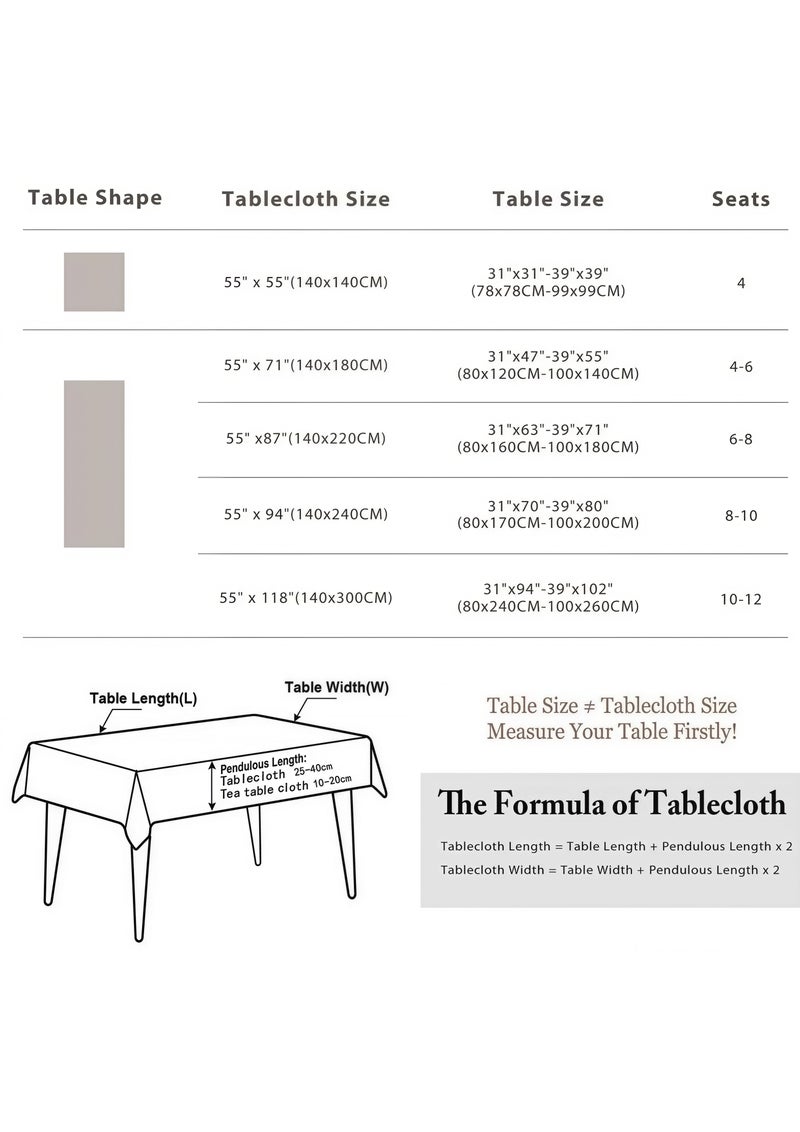 Table cloths Rectangular Cotton Linen Tablecloth with Tassel Dust-Proof Washable Table Cover for Kitchen Dinning Outdoor Tabletop Decorations (90*140CM) - Image 3