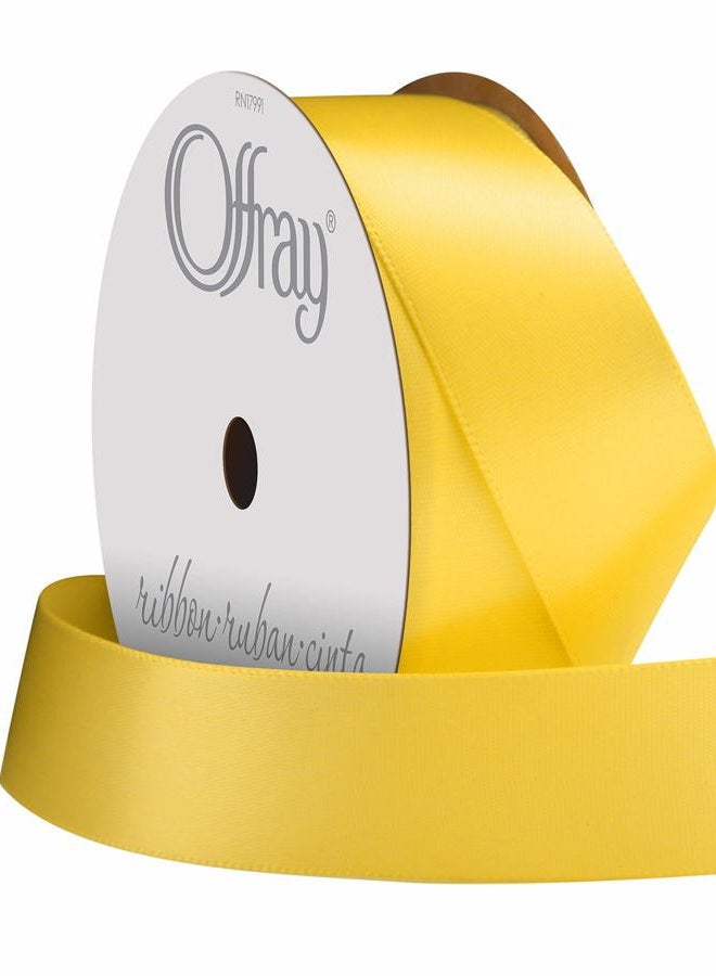 Berwick 069677 7/8" Wide Single Face Satin Ribbon, Lemon Yellow, 6 Yds - Image 2