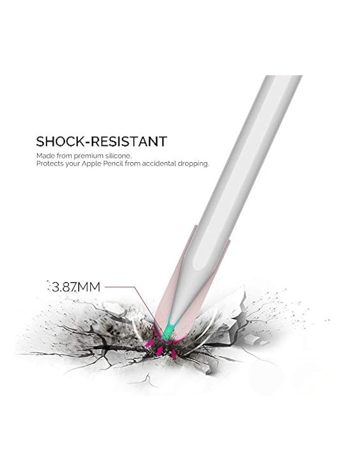 PROMASS 3 Packs Nib Cap Full Cover Silicone Tips Protector Compatible with Apple Pencil 2nd Generation (2018) (Pink)  - Image 3