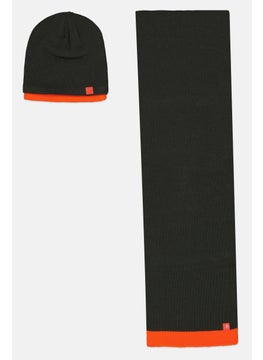 Body Glove Women 2 Pieces Brand Logo Scarf And Beanie Set, Olive  - Image 1