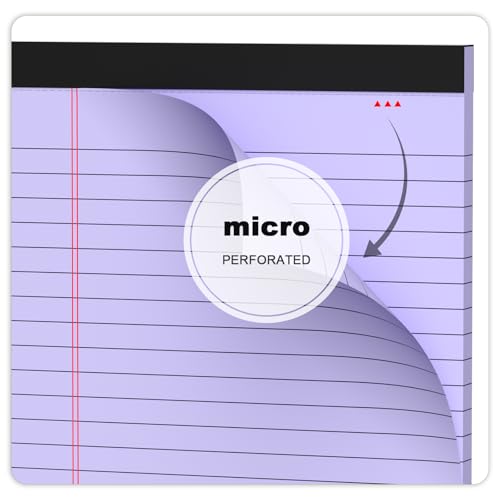 AILZFEI 6pcs Small Legal Pad 5x8 College Ruled Purple Legal Pads Notepads 6 Pack Study Back Writing Pads 5 x 8 Perforated Narrow Ruled Pads of Paper Purple - Image 5