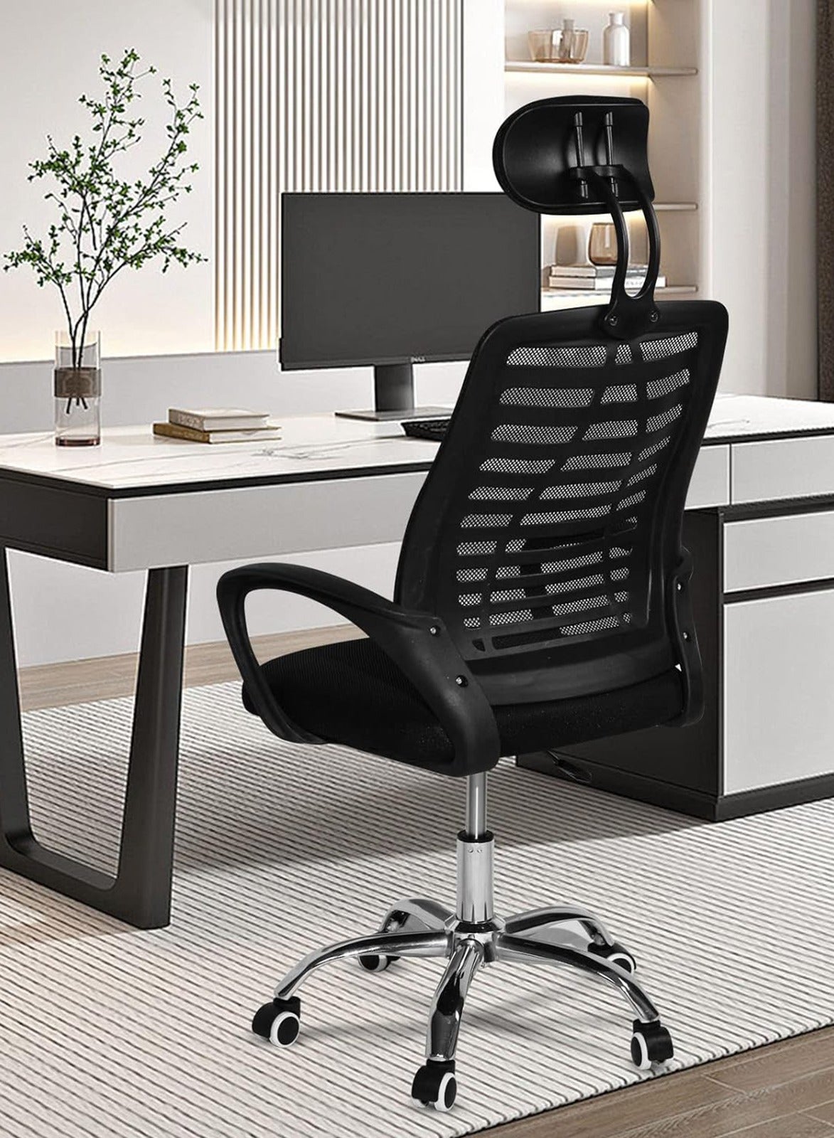 Office Chair Computer Desk Chair Gaming Ergonomic Office Chair Task Chair with Mid Back Cushion Lumbar Support Comfortable Mesh Chair Video Game Chair Swivel Rolling Home Executive Chair