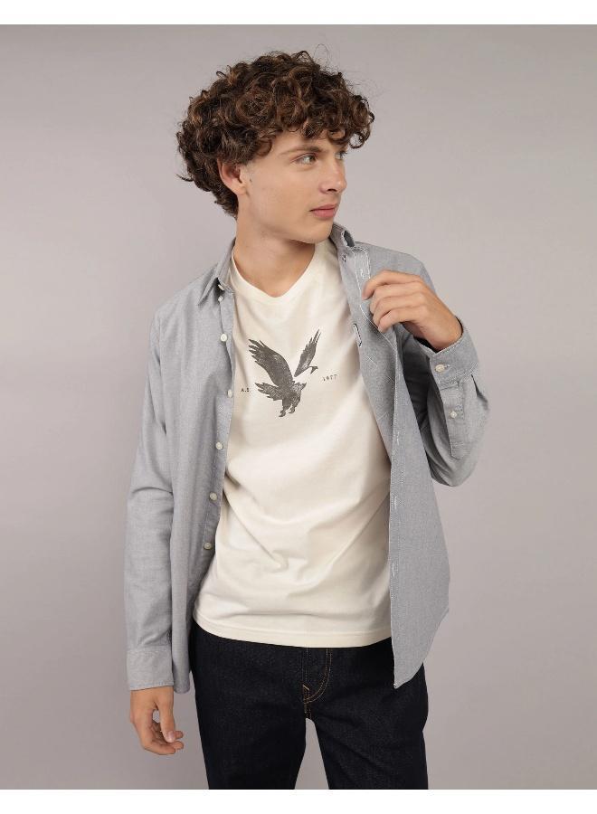 امريكان ايجل قميص أكسفورد بأزرار بقصة ضيقة للاستخدام اليومي - Image 1