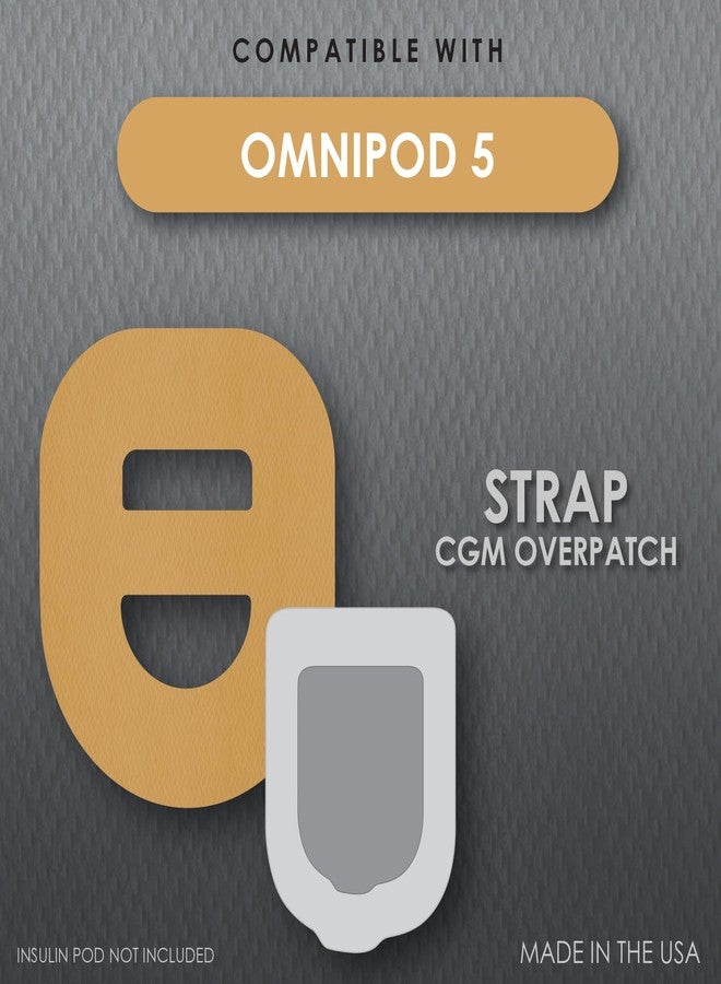كوفر غارد لاصقة CoverGuard CGM | كبسولة الأنسولين Omnipod 5 | تصميم حزام متقاطع بلون بني فاتح | 25 لاصقة | لاصق مقاوم للماء | مقاوم للتلف | سهلة الاستخدام والإزالة | صنع في الولايات المتحدة الأمريكية - Image 2