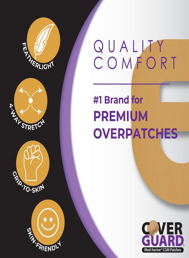 كوفر غارد لاصقة CoverGuard CGM | كبسولة الأنسولين Omnipod 5 | تصميم حزام متقاطع بلون بني فاتح | 25 لاصقة | لاصق مقاوم للماء | مقاوم للتلف | سهلة الاستخدام والإزالة | صنع في الولايات المتحدة الأمريكية - Image 4