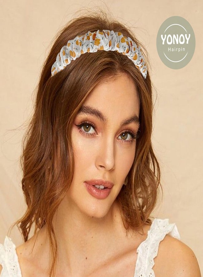 يونوي مجموعة YONOY المكونة من 7 قطع من عصابات الرأس العصرية للنساء والفتيات بتصاميم مختلفة - عصابات رأس عريضة غير قابلة للانزلاق مزينة بالزهور واللؤلؤ والطراز الكلاسيكي (أخضر) - Image 2
