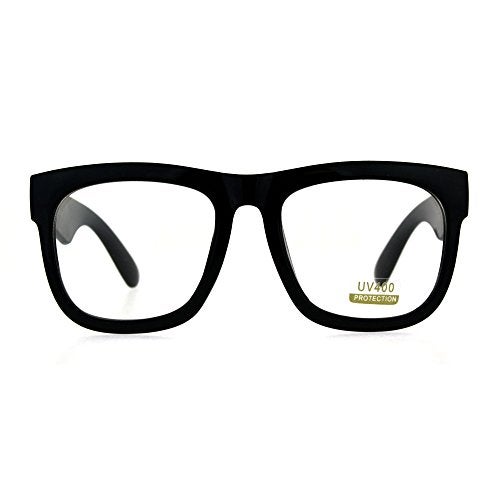 PASTL Black Oversized Square Glasses Thick Horn Rim Clear Lens Frame - Image 5