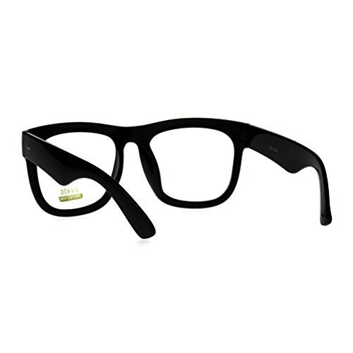 PASTL Black Oversized Square Glasses Thick Horn Rim Clear Lens Frame - Image 3