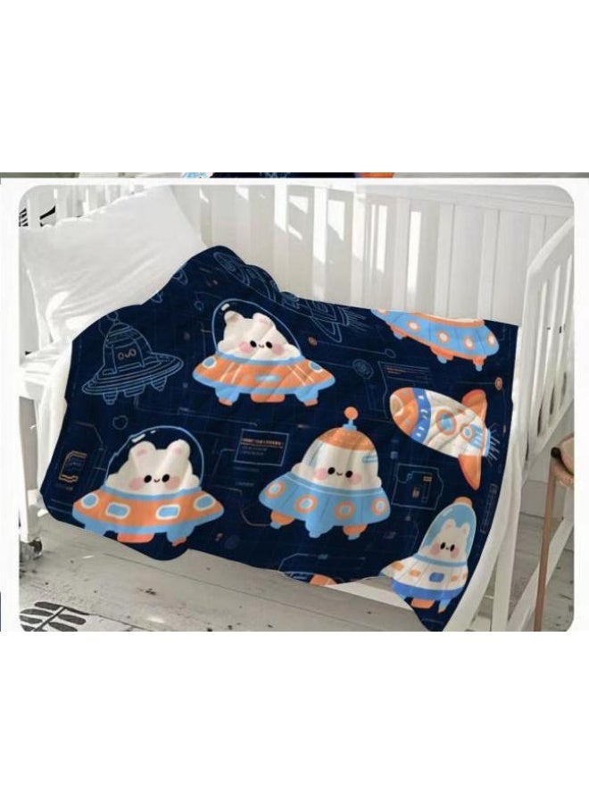 general Children's or student cartoon flannel thin blanket (warm and comfortable, suitable for sleep, games) 100cm*150cm - 888 - Image 3