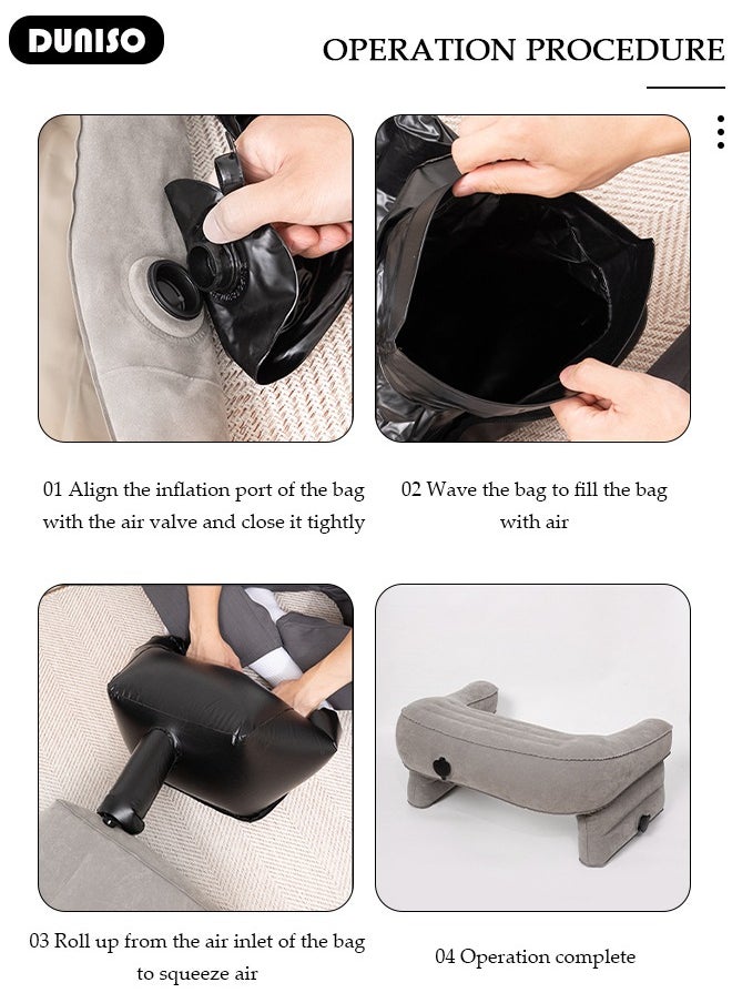 DUNISO - Inflatable Reading Pillow for Gaming Foldable Lap Desk Pillow for Reading, Working, Crocheting, Large Arm Rest Pillow for Adult Height Adjustable Laptop Pillow for Lap or Sitting in Bed Sofa Floor - Image 1