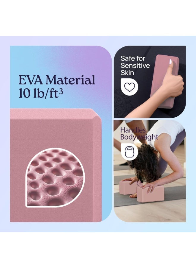 YOUWE7 3 قطع يوغا لدعم المعصم؛ قطع يوغا (عبوة من قطعتين) مع وسادات للركبة؛ قطع يوغا (عبوة من قطعتين) مع حزام لتخفيف الوزن على المعصمين؛ مجموعة مكعبات يوغا متينة ومتعددة الاستخدامات - Image 5