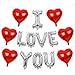 YOTHORN 16 Inch Silver I Love You Letter Balloons18 Inch Heart Balloons Valentines Day Balloon Love Foil Balloon Banner for Wedding Engagement Galentines Day Bridal Shower Decor - Image 2
