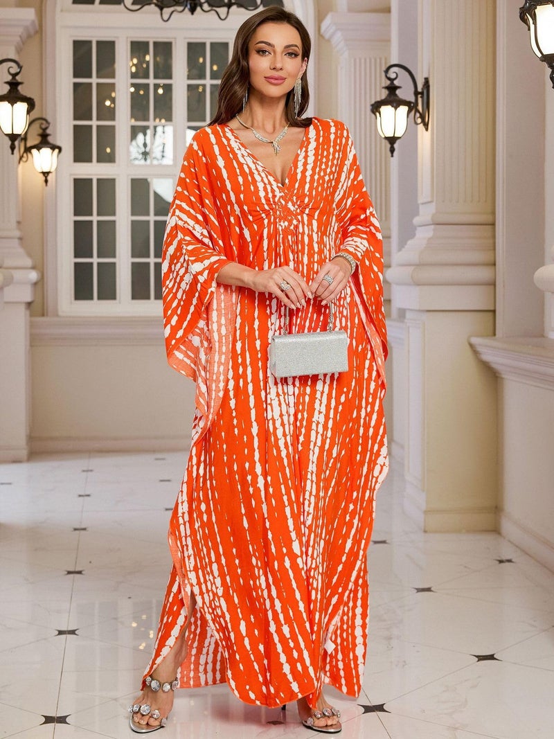 KEYLORTING Womenâ€™s Kaftan Beach Cover Up Dress Plus Size Summer Swimsuit Loungewear Maxi Dress - Image 5