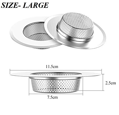 MobFest® Durable, Rustproof Stainless Steel Sink Strainer with 2mm Holes, Kitchen Drain Basin Basket Filter Stopper Anti Clogging Jali, 11.5 cm (1) - Image 2