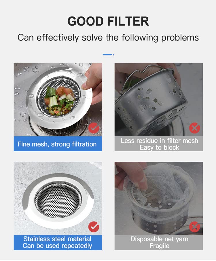 MobFest® Durable, Rustproof Stainless Steel Sink Strainer with 2mm Holes, Kitchen Drain Basin Basket Filter Stopper Anti Clogging Jali, 11.5 cm (1) - Image 5