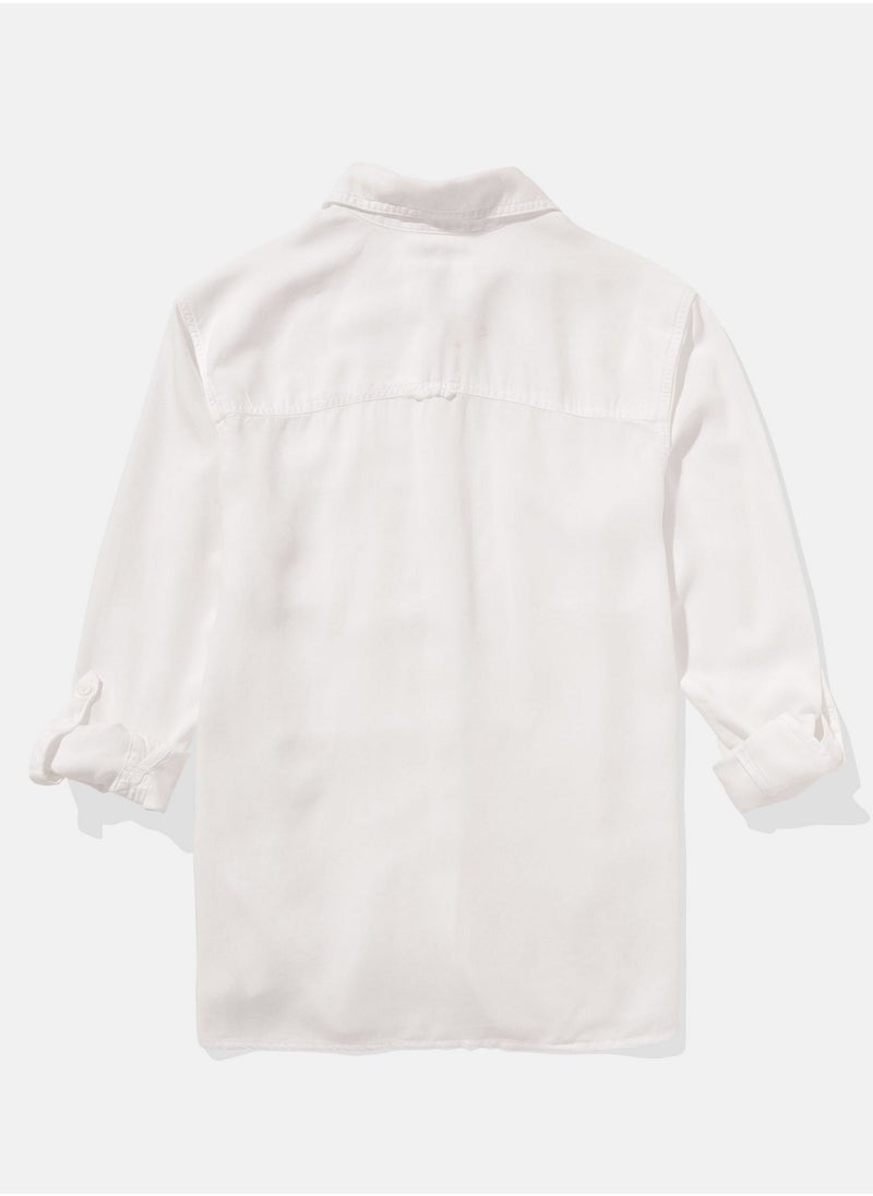 American Eagle - قميص AE بأكمام طويلة وأزرار - Image 1