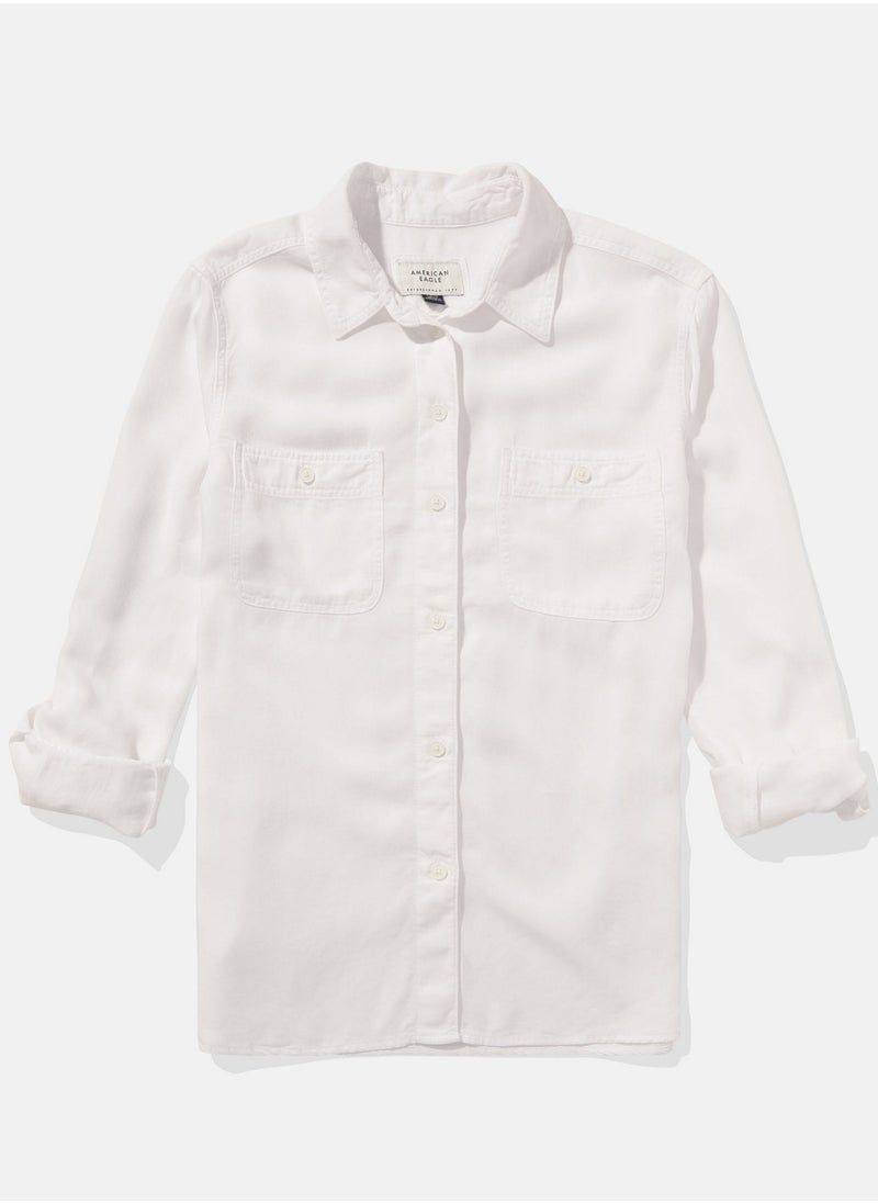 American Eagle - قميص AE بأكمام طويلة وأزرار - Image 1