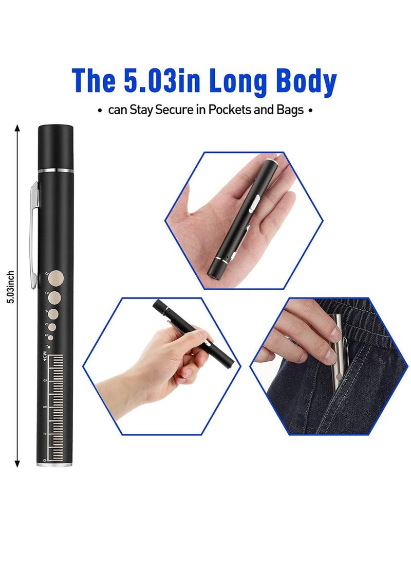 Pen Light, Diagnostic Medical Penlight,Reusable LED Penlight,for Students Doctors Nurses with 2 Light LED Sources, USB Rechargeable, Extra Warm Light Bulb, Pocket Clip (2 Pieces) - Image 4