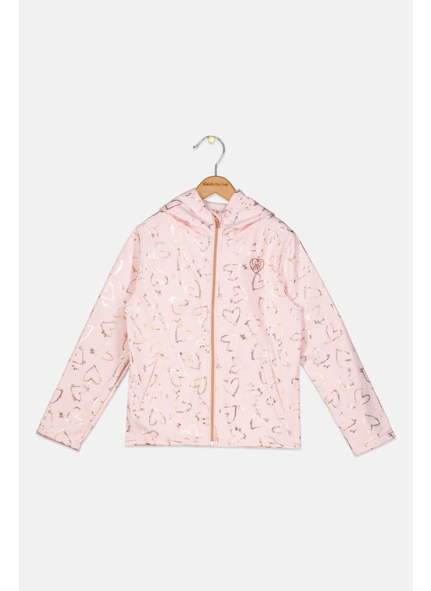 Body Glove - Kids Girl Printed Hooded Jacket, Pink - Image 1