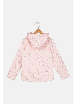 Body Glove Kids Girl Printed Hooded Jacket, Pink  - Image 2