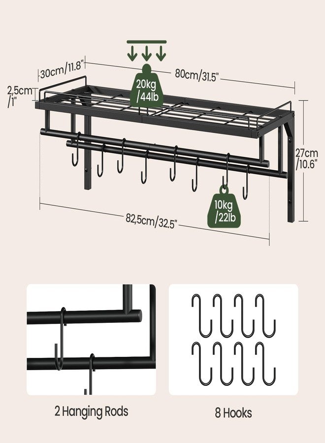 CHOEZON Hanging Pot Rack, Wall-Mounted Pot Rack, Kitchen Cookware Organizer, Metal Pot Rack Holder, for Cookware, Utensils Organization, Black TPR38BB - Image 4