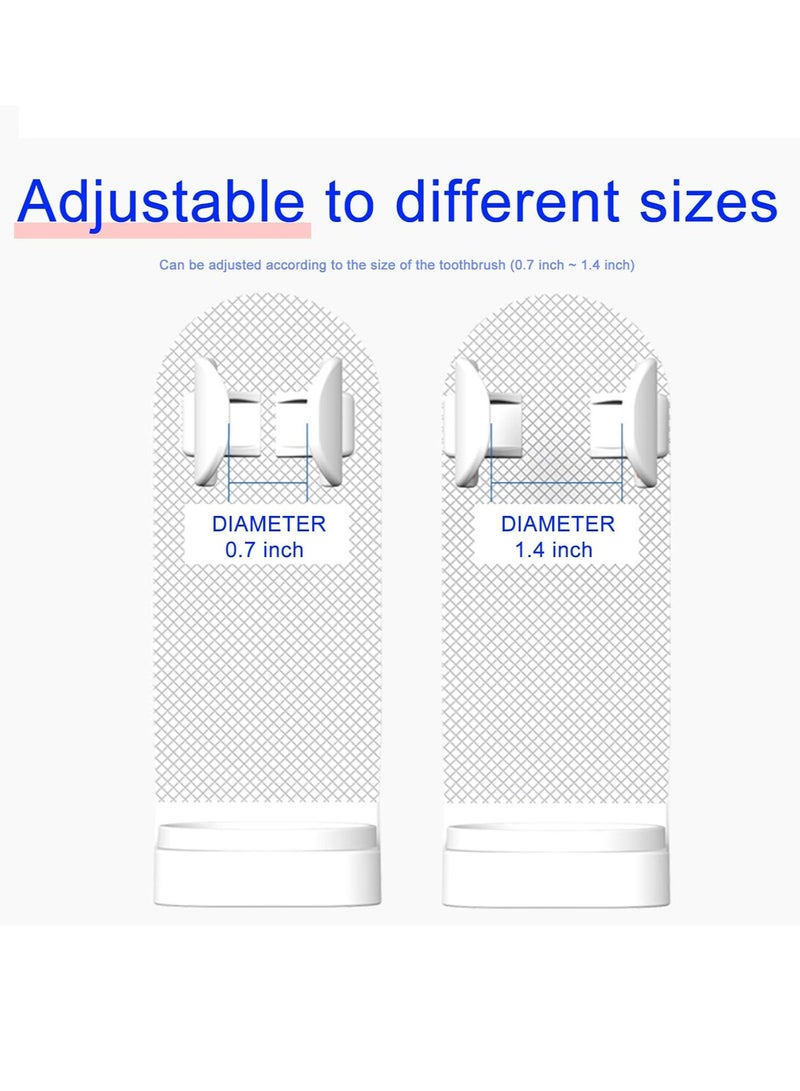 Oasisgalore 2 Pcs Adhesive Electric Toothbrush Holder, Wall Mounted,Space-Saving Tooth Brush Stand to Keep Drying - Image 2