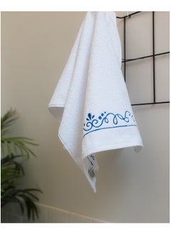 More cottons Swirls Embroidered Face Towel  - Image 1