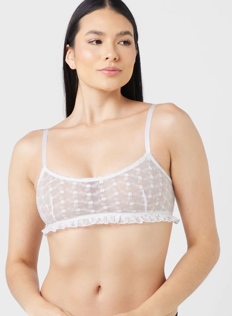 TOPSHOP Strappy Mesh Detail Bra