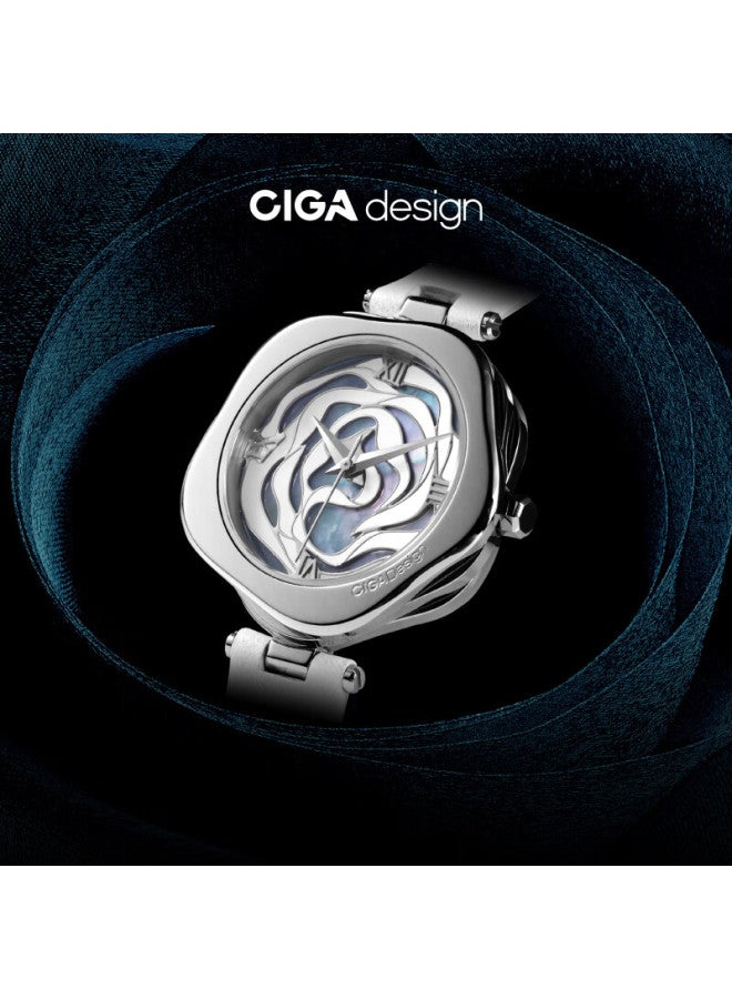 CIGA Design ساعة سيغا ديزاين شي جيا النسائية من سلسلة الفن - ساعة روز كوارتز الدنماركية - هدية عيد ميلاد عصرية - Image 1