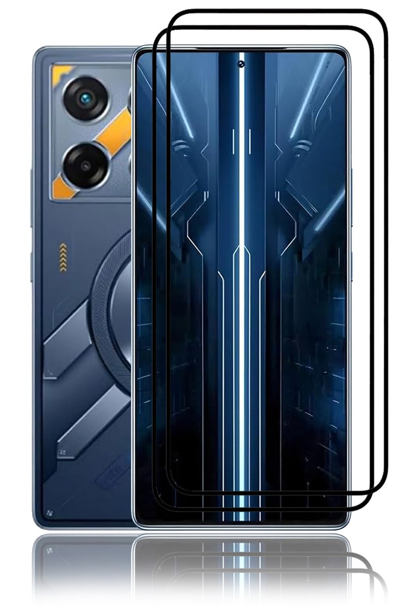 قطعتان من واقي الشاشة لهاتف Infinix GT 20 Pro 5G - واقي شاشة من الزجاج المقوى من الحافة إلى الحافة، شفافية عالية، لمسة دقيقة، مضاد للانفجار، حواف مقوسة ناعمة، تركيب سهل - Image 1