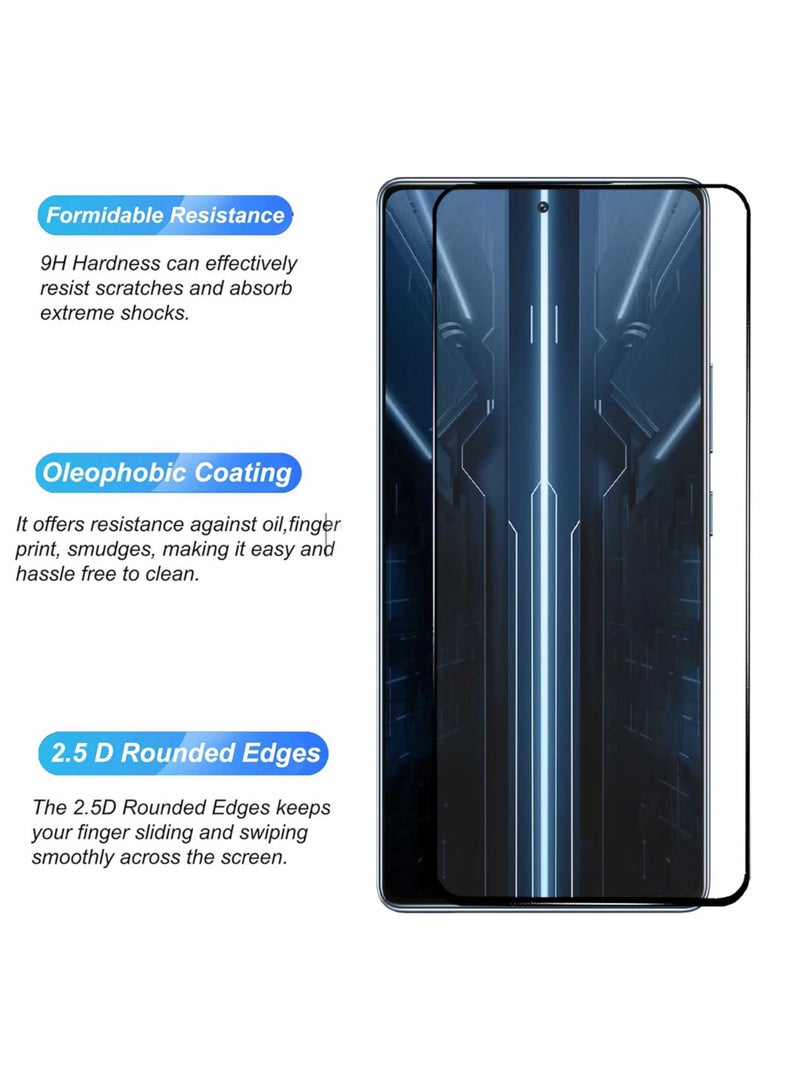 قطعتان من واقي الشاشة لهاتف Infinix GT 20 Pro 5G - واقي شاشة من الزجاج المقوى من الحافة إلى الحافة، شفافية عالية، لمسة دقيقة، مضاد للانفجار، حواف مقوسة ناعمة، تركيب سهل - Image 3