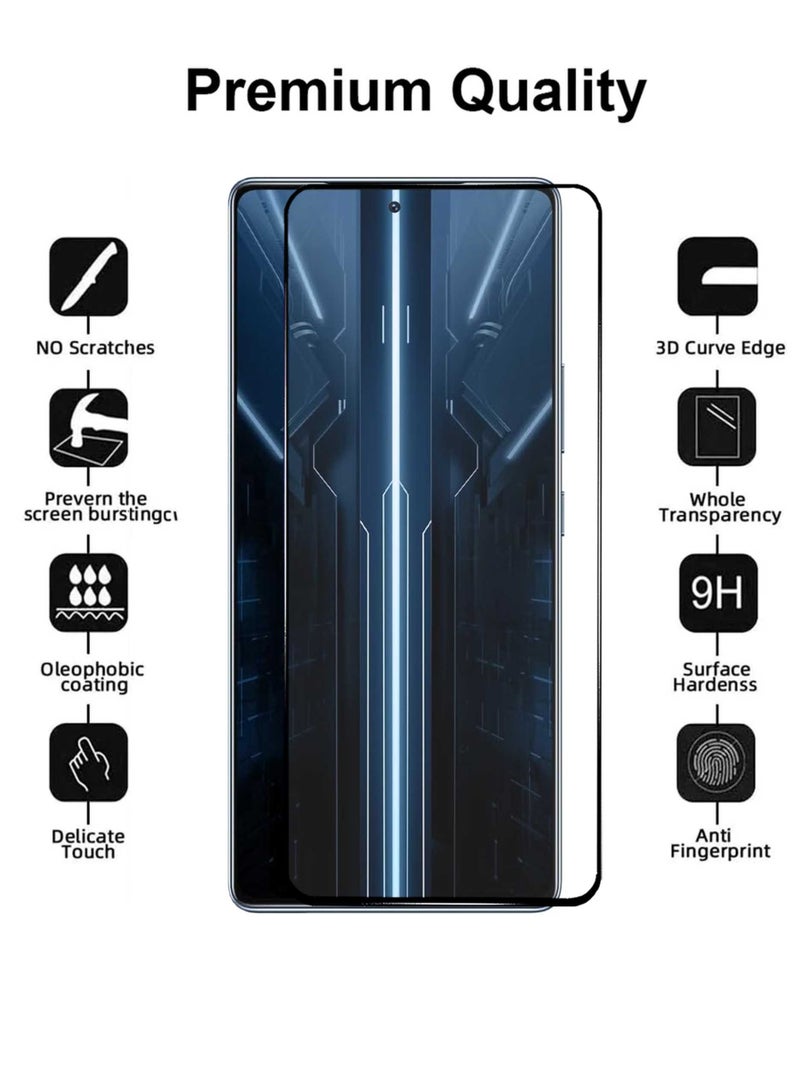قطعتان من واقي الشاشة لهاتف Infinix GT 20 Pro 5G - واقي شاشة من الزجاج المقوى من الحافة إلى الحافة، شفافية عالية، لمسة دقيقة، مضاد للانفجار، حواف مقوسة ناعمة، تركيب سهل - Image 2