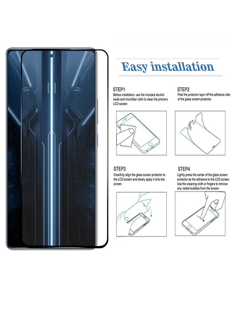 قطعتان من واقي الشاشة لهاتف Infinix GT 20 Pro 5G - واقي شاشة من الزجاج المقوى من الحافة إلى الحافة، شفافية عالية، لمسة دقيقة، مضاد للانفجار، حواف مقوسة ناعمة، تركيب سهل - Image 4