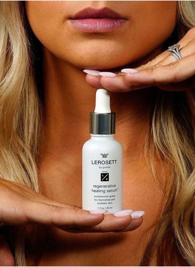 Gunilla Of Sweden - LEROSETT Healing Serum for Acne Scarring, Redness, Breakouts, Irritation, Hydrate, Soothe, Firm, Plump, with Organic Aloe Vera, Collagen, Elastin, Keratin, Vitamin C, Ginseng 1 oz - Image 1