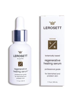 LEROSETT Healing Serum for Acne Scarring, Redness, Breakouts, Irritation, Hydrate, Soothe, Firm, Plump, with Organic Aloe Vera, Collagen, Elastin, Keratin, Vitamin C, Ginseng 1 oz