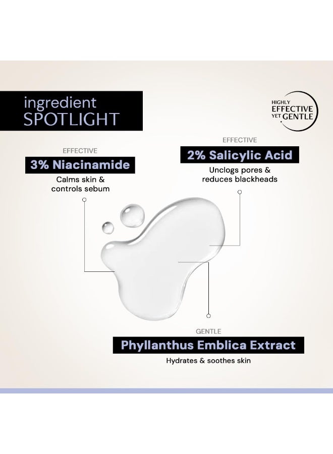 Deconstruct Pore Control Face Serum |2% Salicylic Acid 3% Niacinamide Serum For Acne, Acne Marks, Open Pores & Blackheads | Controls Oil | Beginner Friendly | 30ml - Image 3