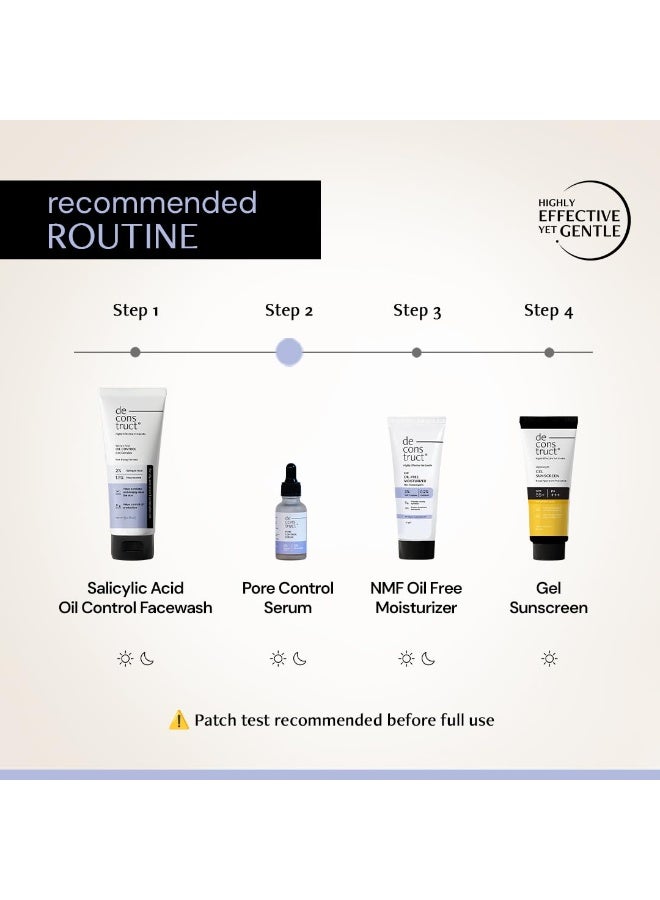 Deconstruct Pore Control Face Serum |2% Salicylic Acid 3% Niacinamide Serum For Acne, Acne Marks, Open Pores & Blackheads | Controls Oil | Beginner Friendly | 30ml - Image 5