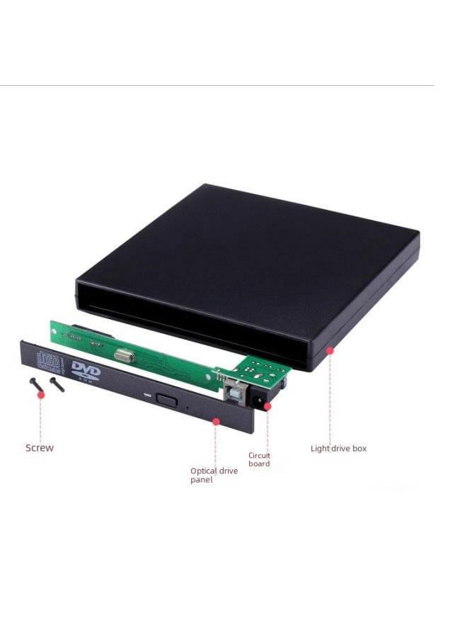 مجموعة محرك الأقراص الضوئية المحمولة 12.7 USB2.0 للكمبيوتر المحمول صندوق محرك الأقراص الضوئية الخارجي SATA منفذ تسلسلي مصنع بالجملة-اللون: صندوق محرك الأقراص 12.7 - Image 3