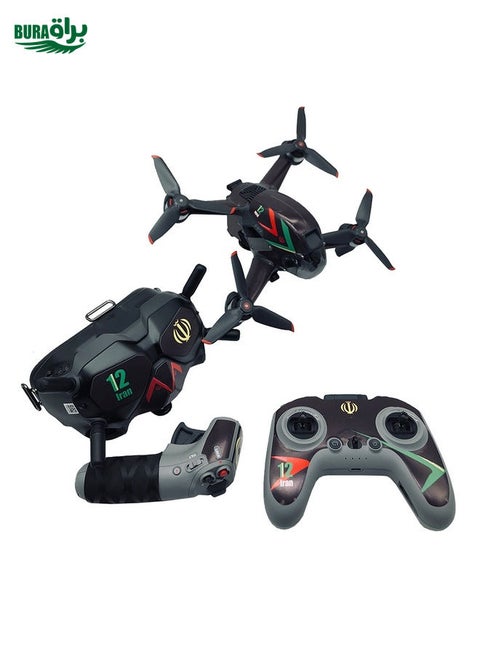 FPV-TZ-SF 4 in 1 Waterproof Anti-Scratch Decal Skin Wrap Stickers Personalized Film Kits for DJI FPV Drone & Goggles V2 & Remote Control & Rocker(Black Pattern)