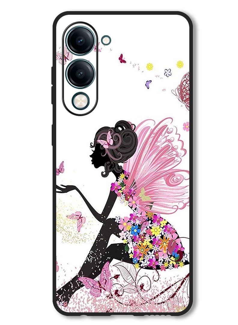 Theodor Case Compatible with Vivo Y29s Protection Shockproof Bumper Cover Butterfly Girl - Image 1