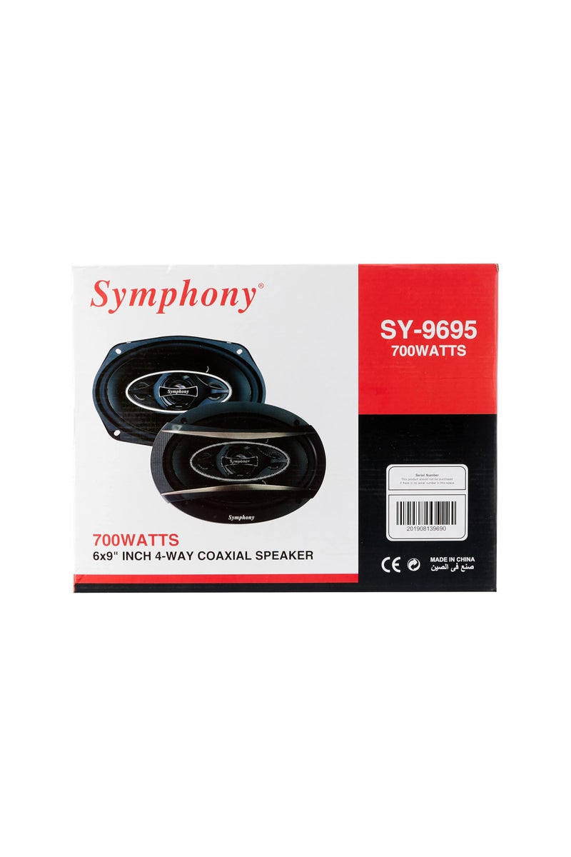 SYMPHONY Model number. SY-9695. Specs. 700WATTS; 6x9-INCH 4-WAY COAXIAL SPEAKER; 6x9-inch Black injection bushed silk; 700w Peak Power; 30Oz Magnet; 4Ohm 1.5 "ASV ... - Image 2