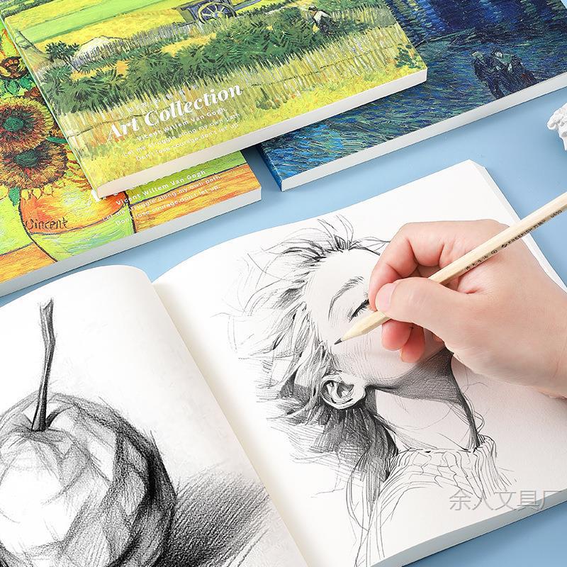 Shake Sound Explosive 20K Van Gogh Oil Painting Sketch Paper Art Student Painting Hand-Painted Sketch Paper 80 Thickened Sketch Papers - Image 3